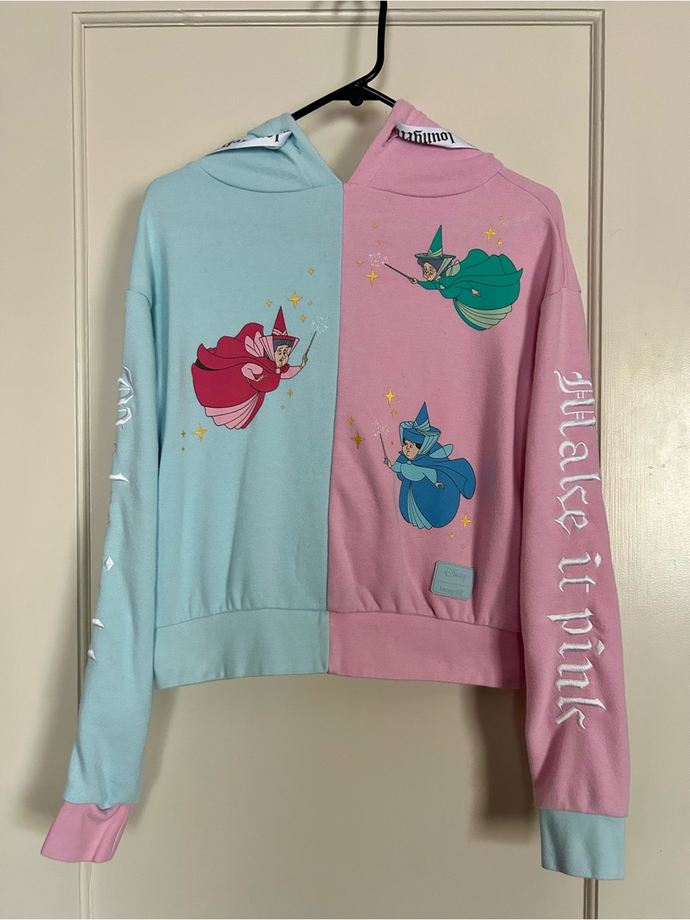 Loungefly & Disney Sleeping Beauty Dual-Tone Hoodie - Light Blue & Pink - Picture 2 of 10